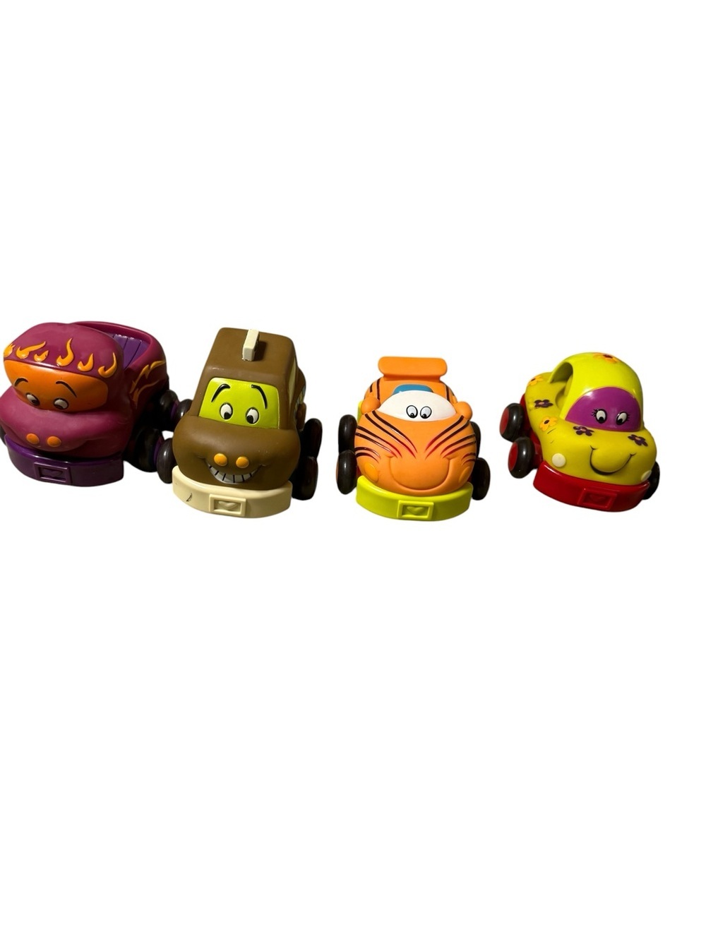 B. Toys Battat Wheeee-ls! Pull Back Cars Soft Chunky Toddler Toy Set of 4